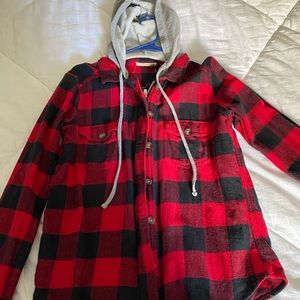 Hollister plaid zip-up jacket